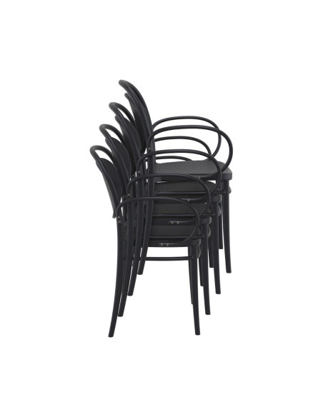 Fauteuil Marcel  en résine noir