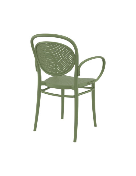 Fauteuil Marcel  en résine vert olive