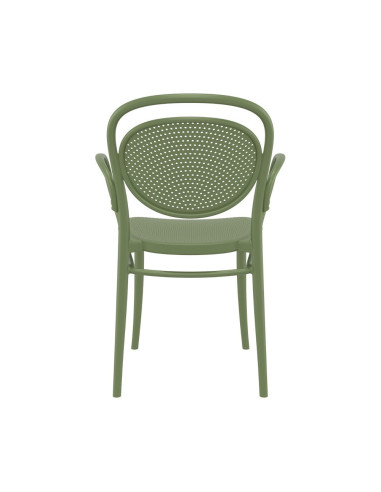 Fauteuil Marcel  en résine vert olive