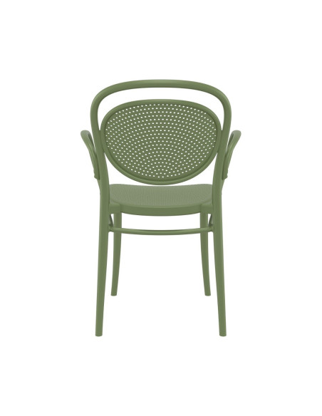 Fauteuil Marcel  en résine vert olive