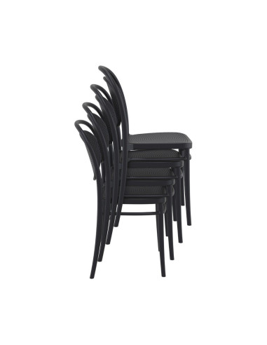 Chaise en résine Marcel noir