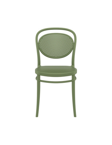 Chaise en résine Marcel vert olive