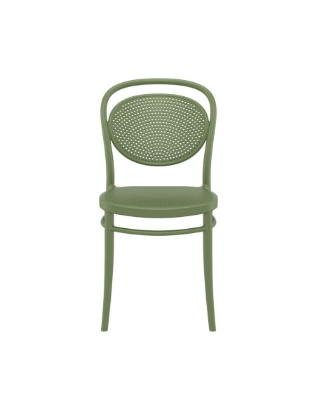 Chaise en résine Marcel vert olive