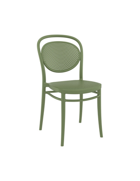 Chaise en résine Marcel vert olive