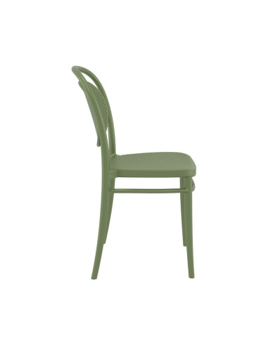 Chaise en résine Marcel vert olive
