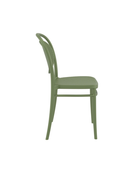 Chaise en résine Marcel vert olive