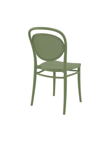 Chaise en résine Marcel vert olive