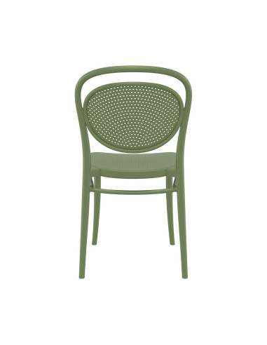 Chaise en résine Marcel vert olive