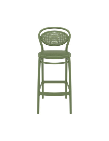 Chaise haute en résine Marcel vert olive