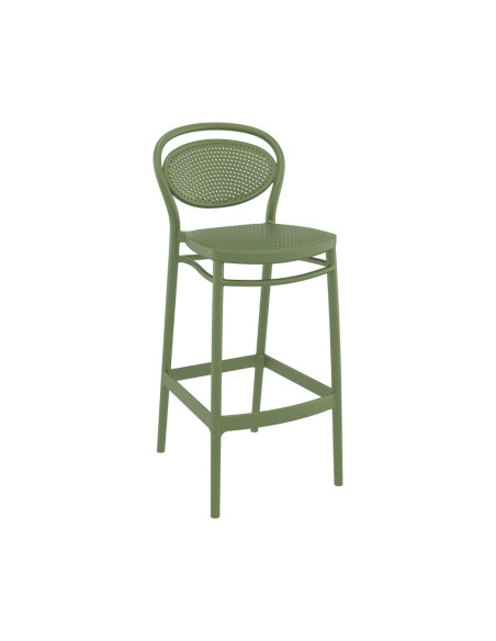 Chaise haute en résine Marcel vert olive