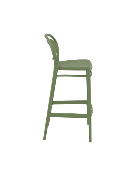Chaise haute en résine Marcel vert olive