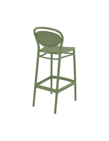 Chaise haute en résine Marcel vert olive