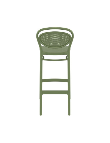 Chaise haute en résine Marcel vert olive