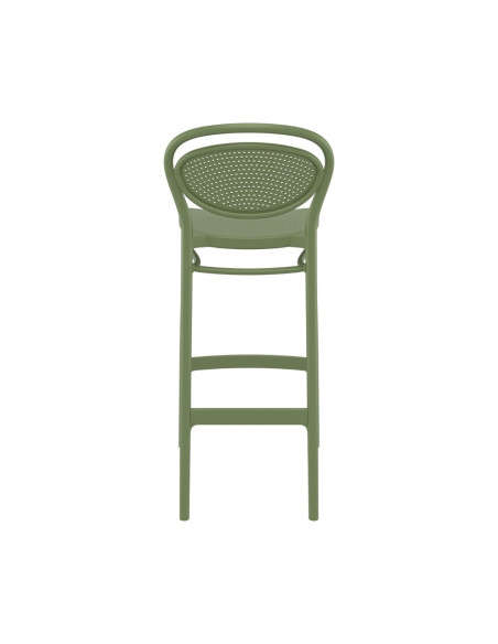 Chaise haute en résine Marcel vert olive