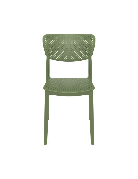 Chaise en résine LUCY vert olive