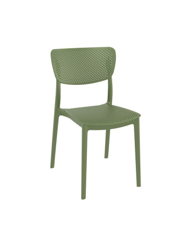 Chaise en résine LUCY vert olive