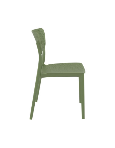 Chaise en résine LUCY vert olive
