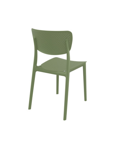 Chaise en résine LUCY vert olive