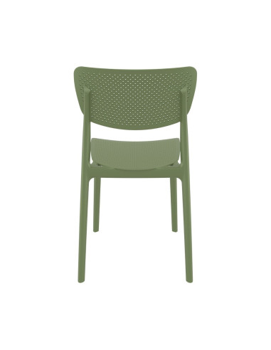 Chaise en résine LUCY vert olive