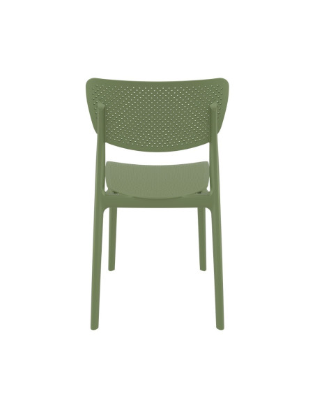 Chaise en résine LUCY vert olive