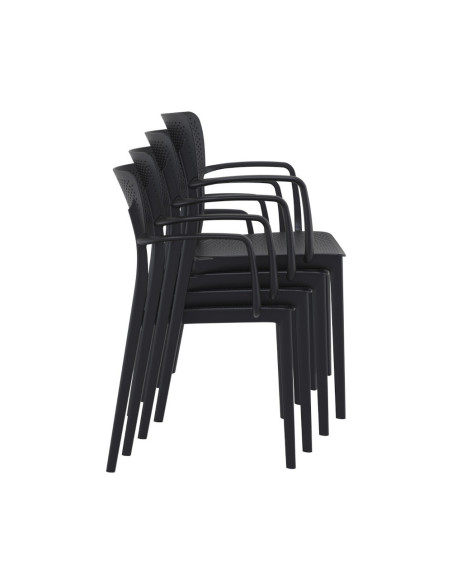 Fauteuil en résine LOFT noir