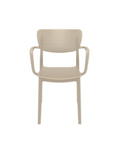 Fauteuil en résine LOFT tourterelle 2
