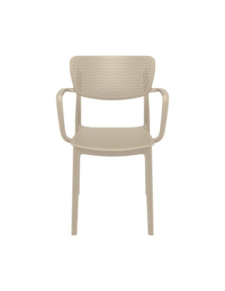 Fauteuil en résine LOFT tourterelle
