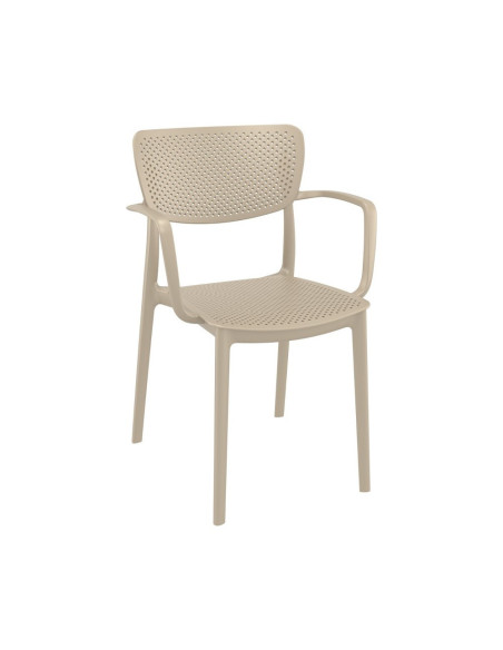 Fauteuil en résine LOFT tourterelle
