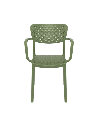 Fauteuil en résine LOFT vert olive