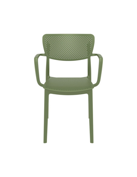 Fauteuil en résine LOFT vert olive