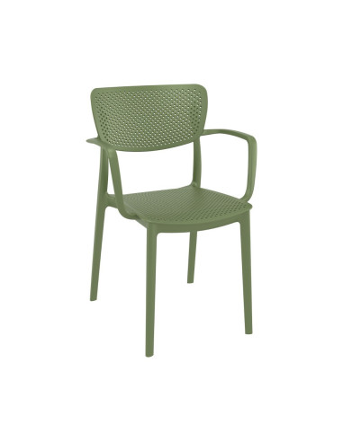 Fauteuil en résine LOFT vert olive