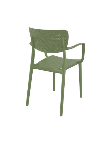 Fauteuil en résine LOFT vert olive