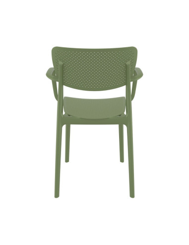 Fauteuil en résine LOFT vert olive