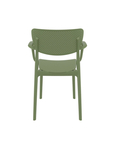 Fauteuil en résine LOFT vert olive