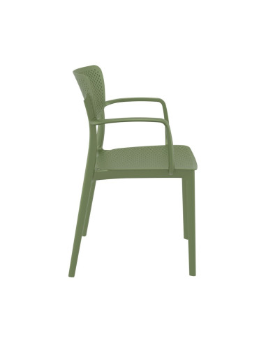Fauteuil en résine LOFT vert olive