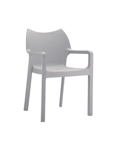 Fauteuil en résine DIVA gris clair