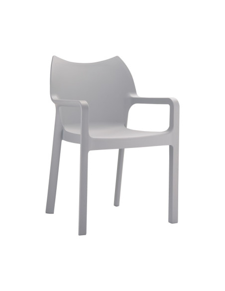 Fauteuil en résine DIVA gris clair